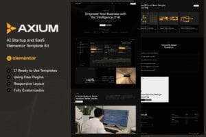 Axium – AI Startup & SaaS Elementor Template Kit
