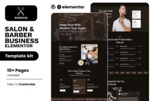 Baberage – Barber & Hairdresser Shop Elementor Template Kit