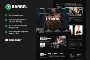 Barbel – Fitness Gym Elementor Template Kit