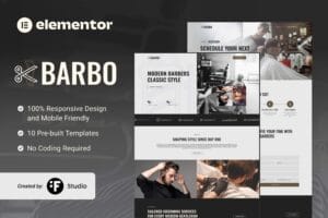 Barbo – Barbershop & Grooming Elementor Template Kit