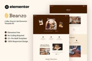 Beanzo – Coffee Shop & Cafe Elementor Template Kit