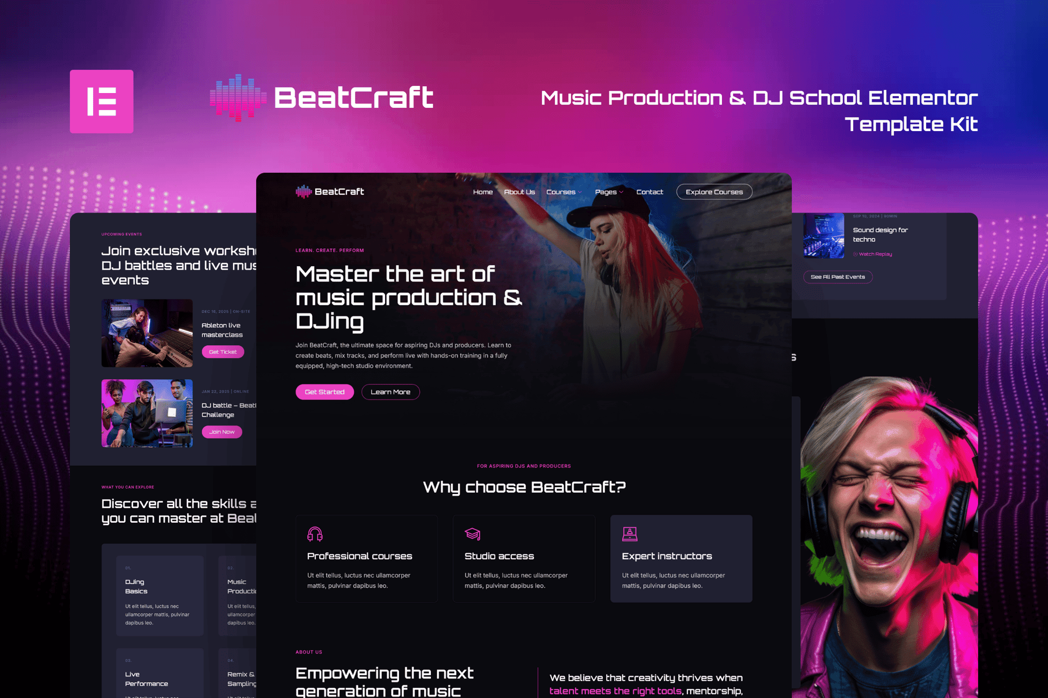 beatcraft-music-production-dj-school-elementor-tem Beatcraft – Music Production & DJ School Elementor Template Kit