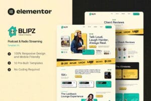 Blipz – Podcast & Radio Streaming Elementor Template Kit