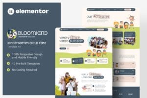 Bloomkind – Kindergarten Child Care Elementor Template Kit