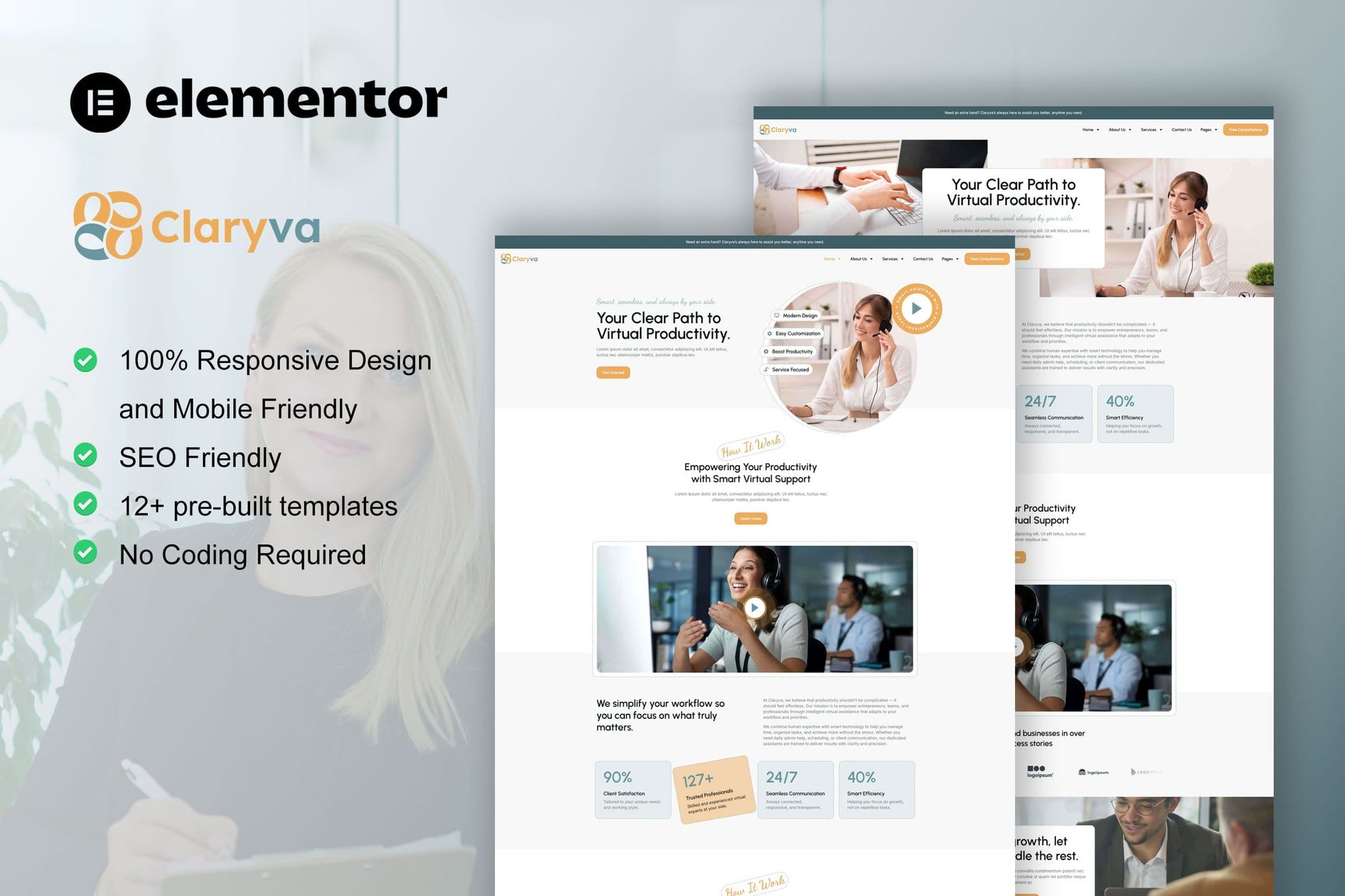 claryva-virtual-assistant-elementor-template-kit Claryva – Virtual Assistant Elementor Template Kit