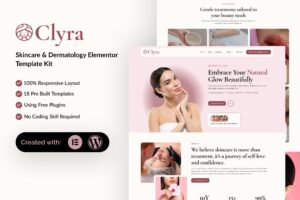 Clyra – Skincare & Dermatology Elementor Template Kit