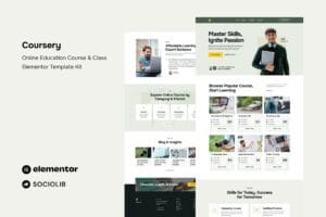 Coursery – Online Education Course & Class Elementor Template Kit