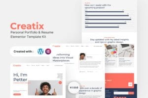 Creatix – Personal Portfolio & Resume Elementor Template Kit