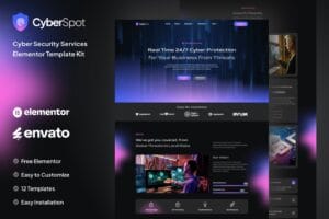 CyberSpot – Cyber Security Services Elementor Template Kit