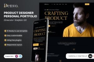 Denvo – Product Designer Personal Portfolio Elementor Template Kit