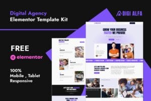 DigiAlfa – Digital Agency Elementor Template Kit