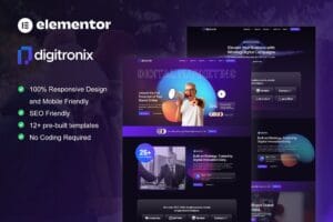 Digitronix – Dark Digital Agency Elementor Pro Template Kit