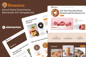 Donatsu – Donut Store Ecommerce Elementor Pro Template Kit
