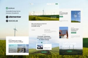 Ecoflux – Renewable Energy & Solar Panel Elementor Template Kit
