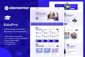 Edupro – Online Course & Education Elementor Pro Template Kit
