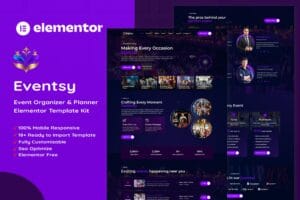 Eventsy – Event Organizer & Planner Elementor Template Kit