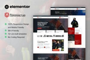 FireRescue – FireFighter & Fire Department Elementor Template Kit