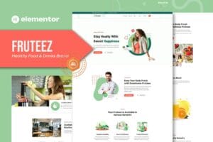 Fruteez – Healthy Food & Drinks Brand Elementor Template Kit