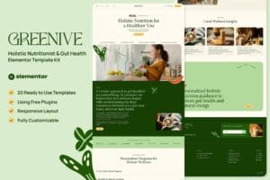 Greenive – Holistic Nutritionist & Gut Health Elementor Template Kit