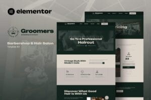 Groomers – Barbershop & Hair Salon Elementor Template Kit