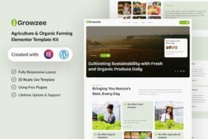 Growzee – Agriculture & Organic Farming Elementor Template Kit