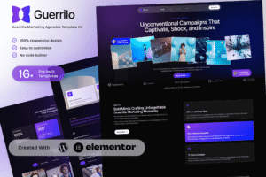 Guerrilo – Guerrilla Marketing & Brand Activation Elementor Template Kit
