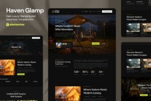 Haven Glamp – Dark Luxury Adventure Elementor Template Kit
