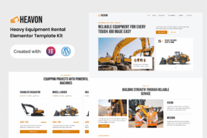 Heavon – Heavy Equipment Rental Elementor Template Kit