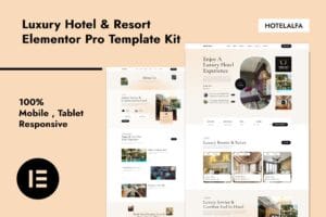 HotelAlfa – Luxury Hotel & Resort Elementor Pro Template Kit