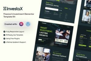 InvestaX – Finance & Investment Elementor Template Kit