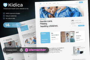 Kidica – Pediatrician Health Clinic Elementor Template Kit
