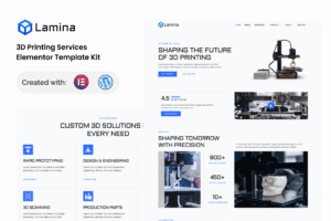 Lamina – 3D Printing Services Elementor Template Kit