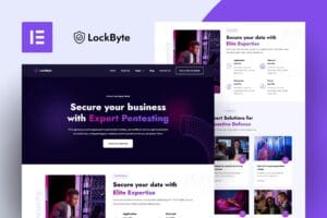 LockByte – Cyber Security Services Elementor Pro Template Kit