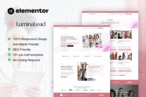 LuminaLead – Feminine Business Coaching Elementor Pro Template Kit