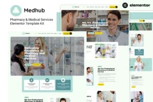 MedHub – Pharmacy & Medical Services Elementor Template Kit