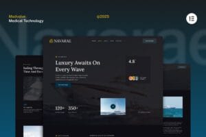 Navarae – Dark Luxury Yacht Club & Boat Rental Website Elementor Template Kit