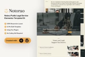 Notorao – Notary Public Legal Service Elementor Template Kit