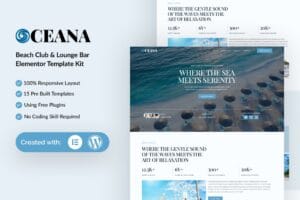 Oceana – Beach Club Lounge Bar & Resort Elementor Template Kit