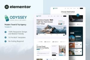 Odyssey – Modern Travel & Trip Agency Elementor Template Kit