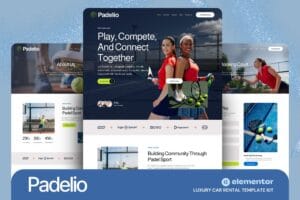 Padelio – Padel Club & Court Rental Elementor Template Kit