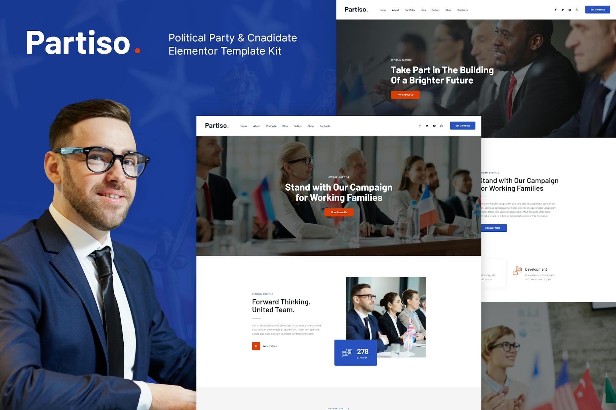 partiso-political-party-candidate-elementor-templa Partiso | Political Party & Candidate Elementor Template Kit