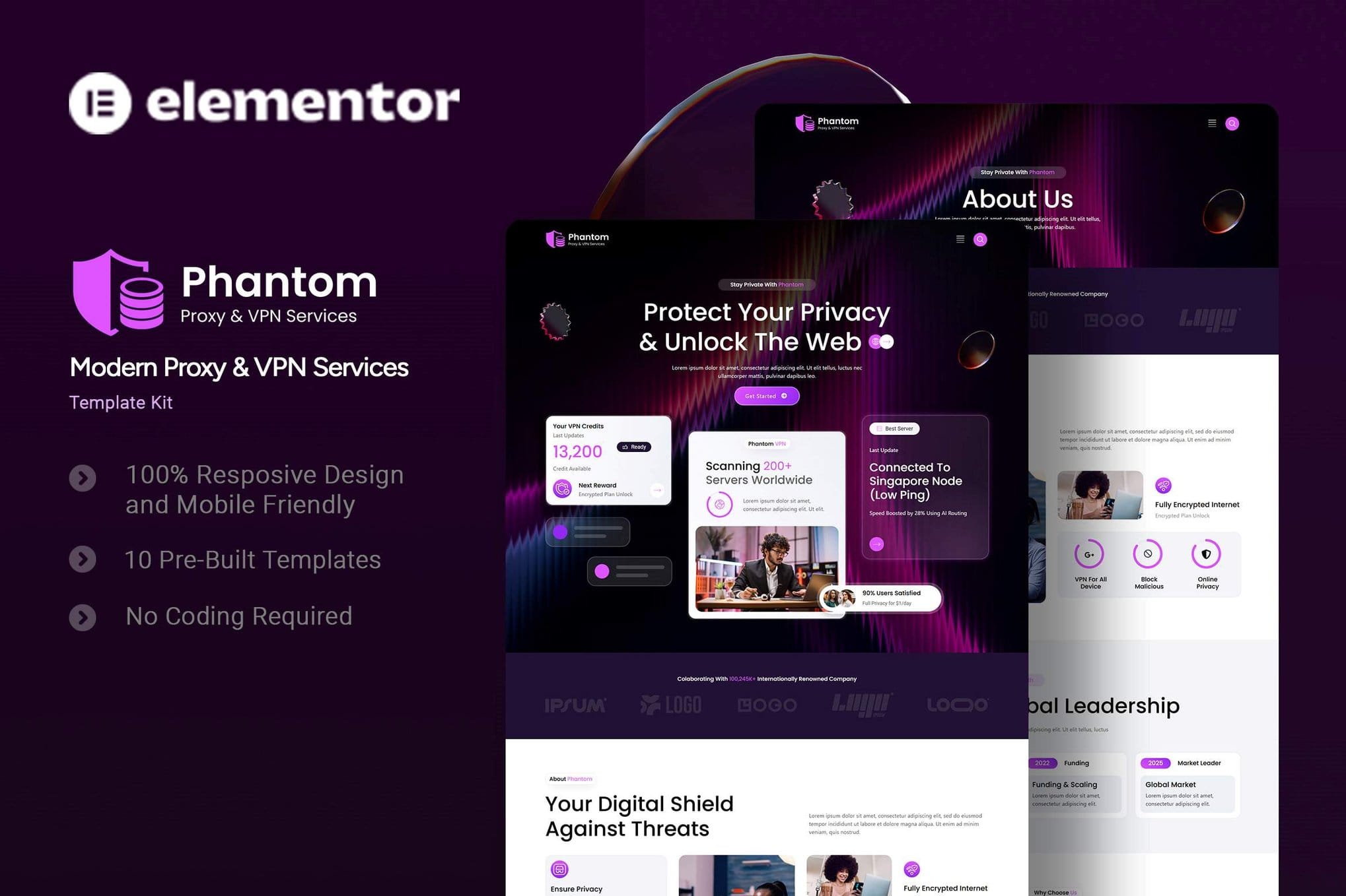 phantom-modern-proxy-vpn-services-elementor-templa Phantom – Modern Proxy & VPN Services Elementor Template Kit