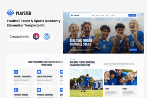 Playster – Football Team & Sports Academy Elementor Template Kit