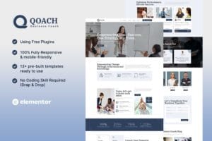 Qoach – Women’s Business Coaching Elementor Template Kit