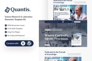 Quantis – Science Research & Laboratory Elementor Template Kit