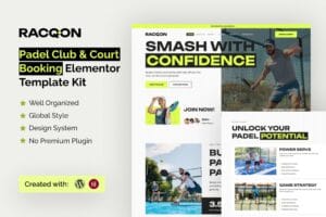 Racqon – Padel Club & Court Booking Elementor Template Kit