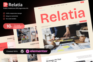 Relatia – Public Relations PR Agencies Elementor Template Kit
