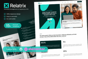 Relatrix – Customer Relationship Management CRM SAAS Platform Elementor Template Kit