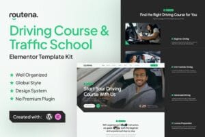 Routena – Driving Course & Traffic School Elementor Template Kit