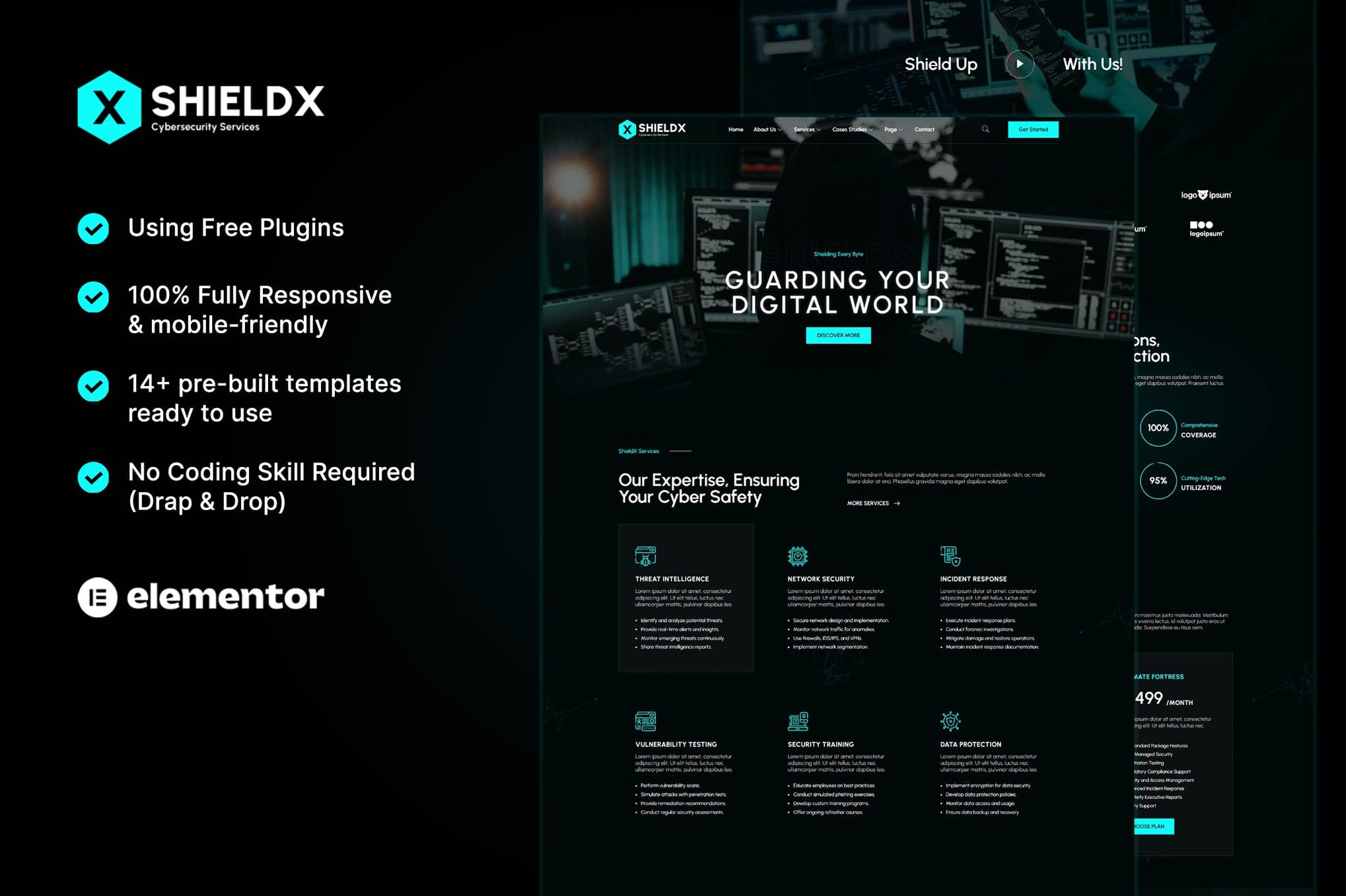shieldx-cybersecurity-services-elementor-template ShieldX – Cybersecurity Services Elementor Template Kit